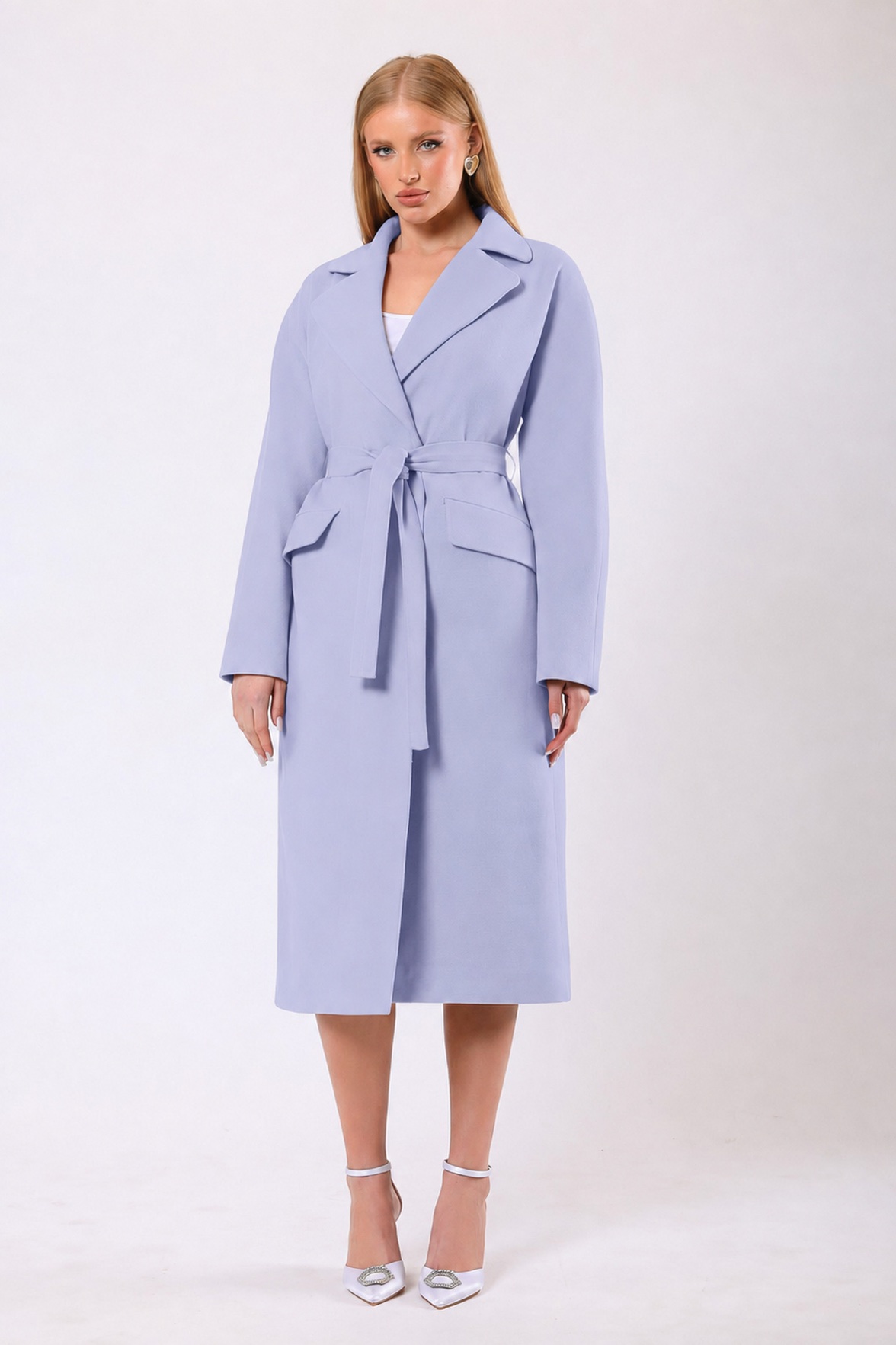 Manteau en cachemire bleu clair Carolina, LC Leather Club
