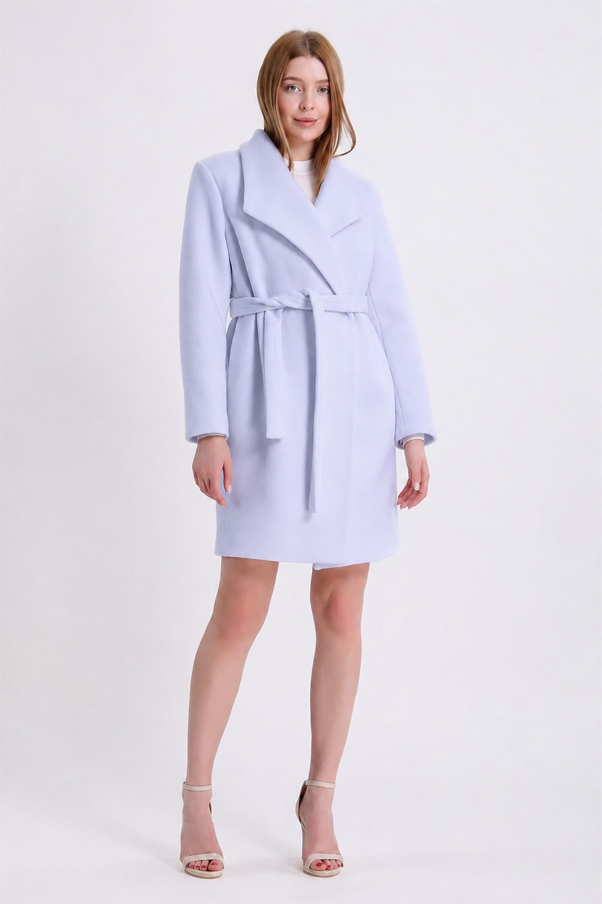 Manteau en cachemire bleu clair, LC Leather Club