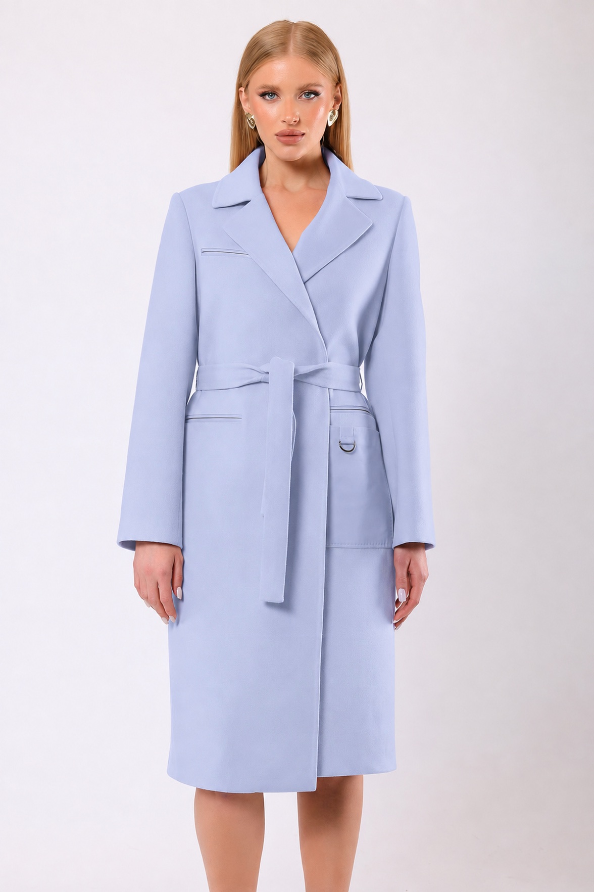 Manteau en cachemire Katherine bleu clair, LC Leather Club