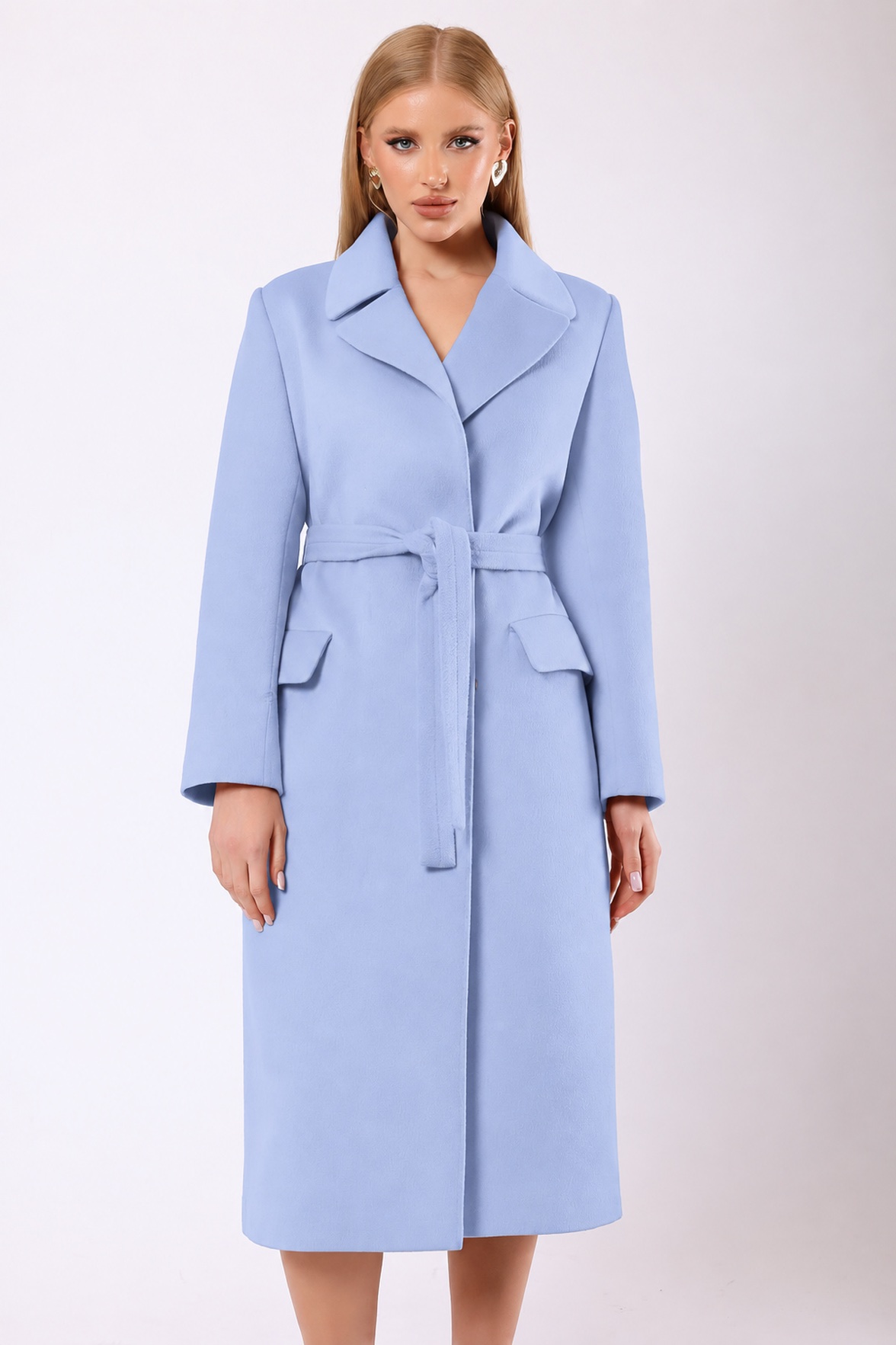 Manteau en cachemire bleu clair Rosalinda, LC Leather Club