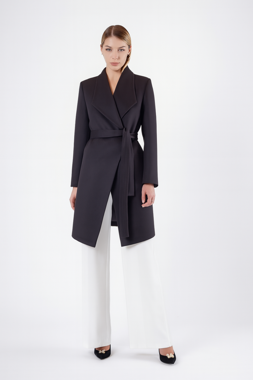 Manteau en cachemire anthracite noir, LC Leather Club