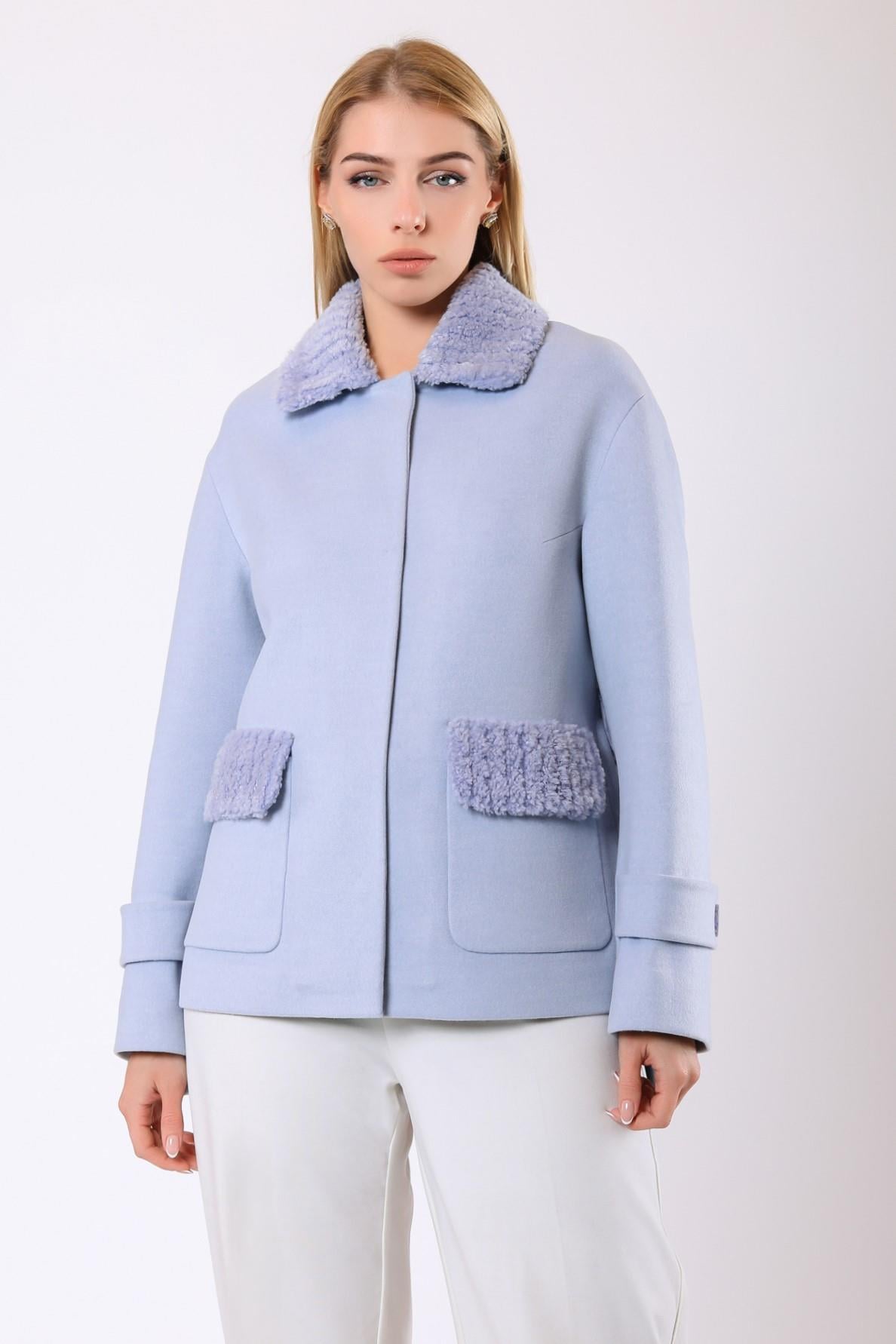 Manteau en cachemire bleu pâle Sofia, LC Leather Club