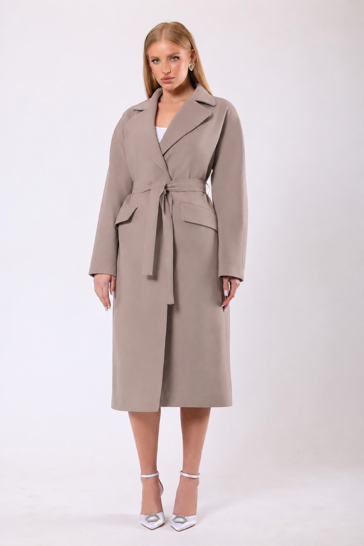 Manteau en cachemire Carolina beige, LC Leather Club