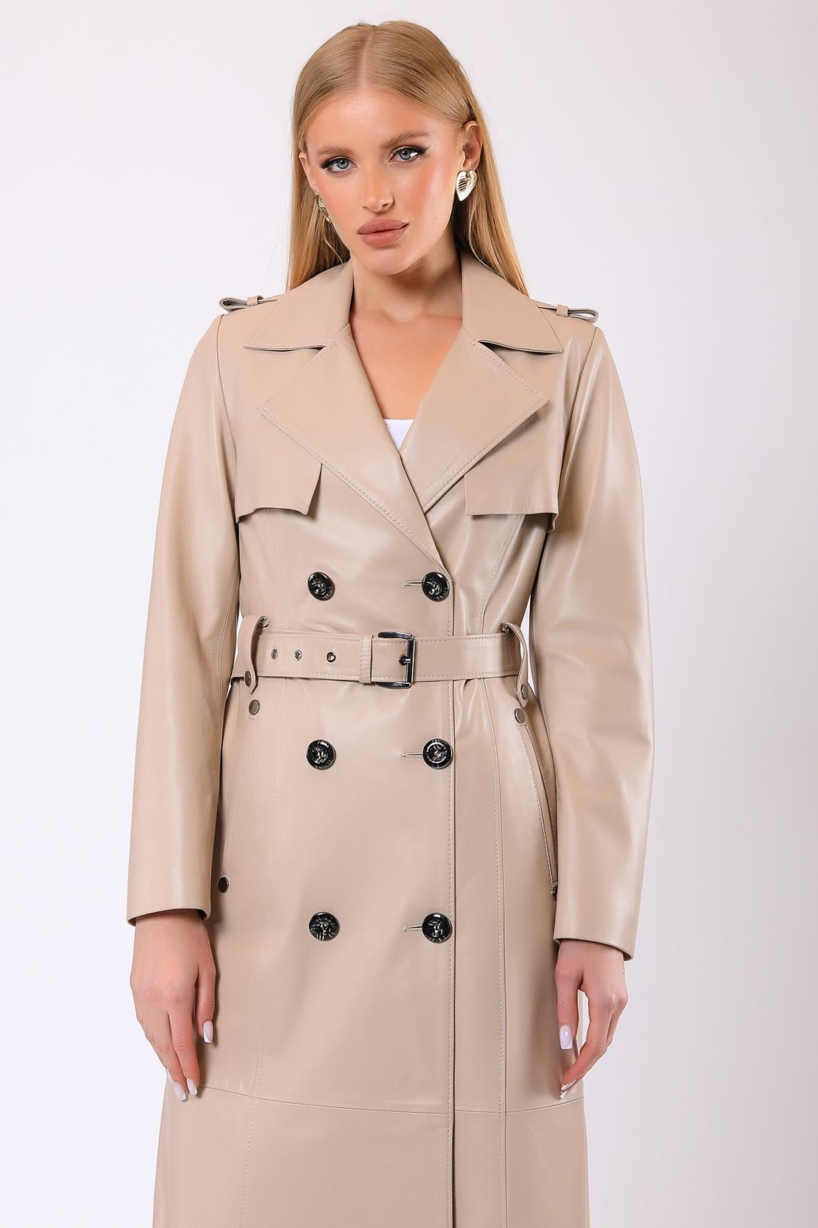 Trench en cuir beige Celine, LC Leather Club