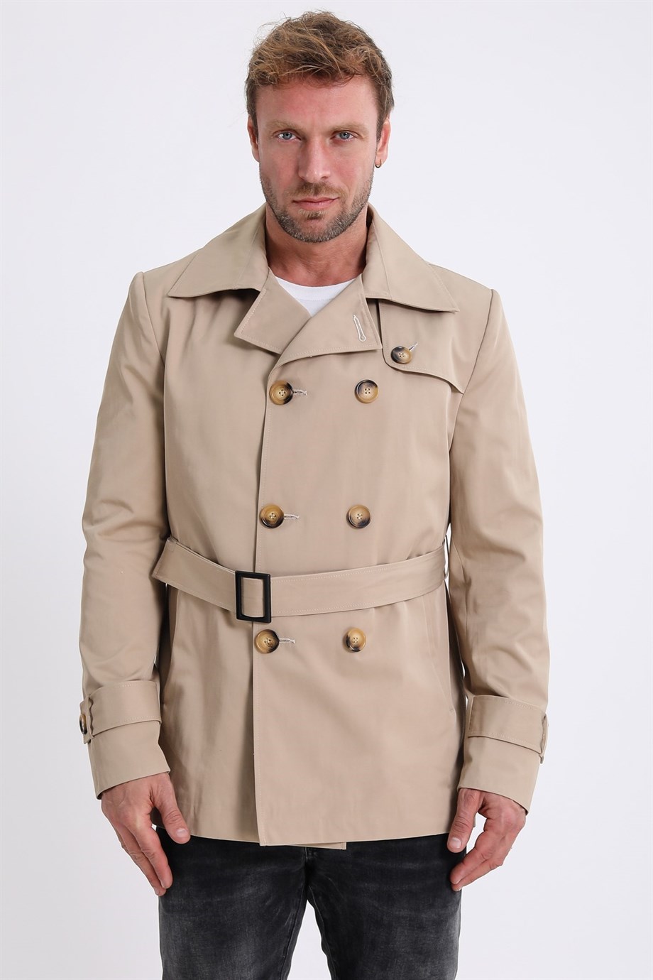 Trench en fibre beige, LC Leather Club