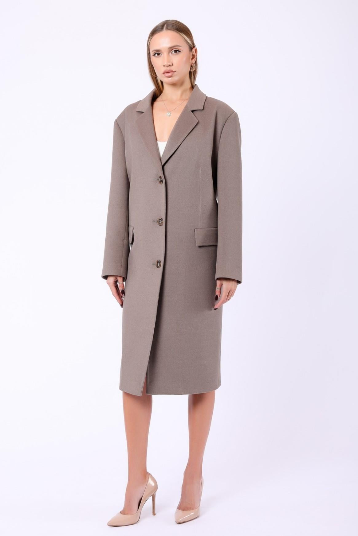 Manteau en cachemire véritable beige, LC Leather Club