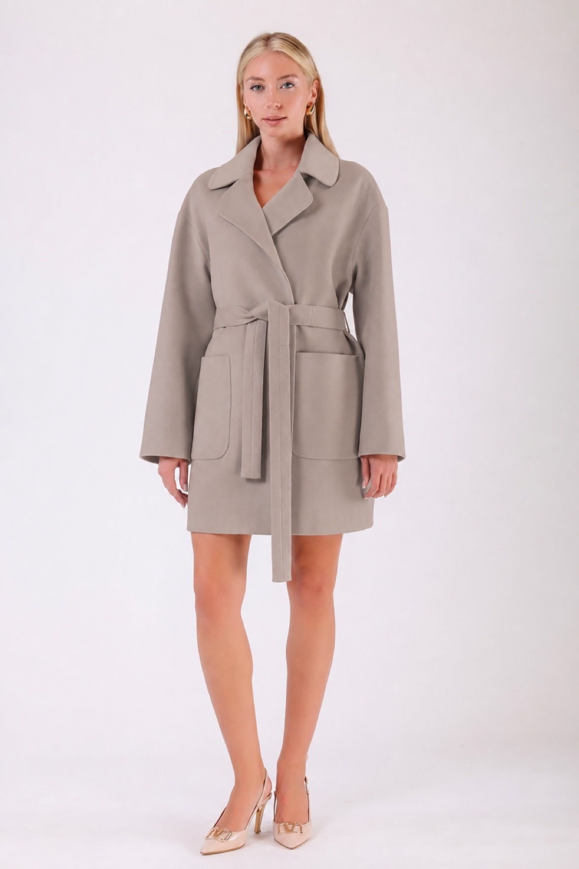 Manteau en cachemire beige, LC Leather Club