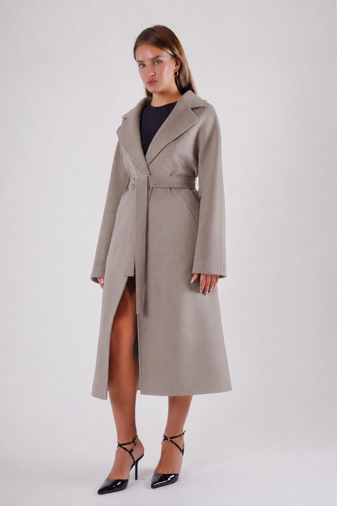 Manteau en cachemire beige, LC Leather Club