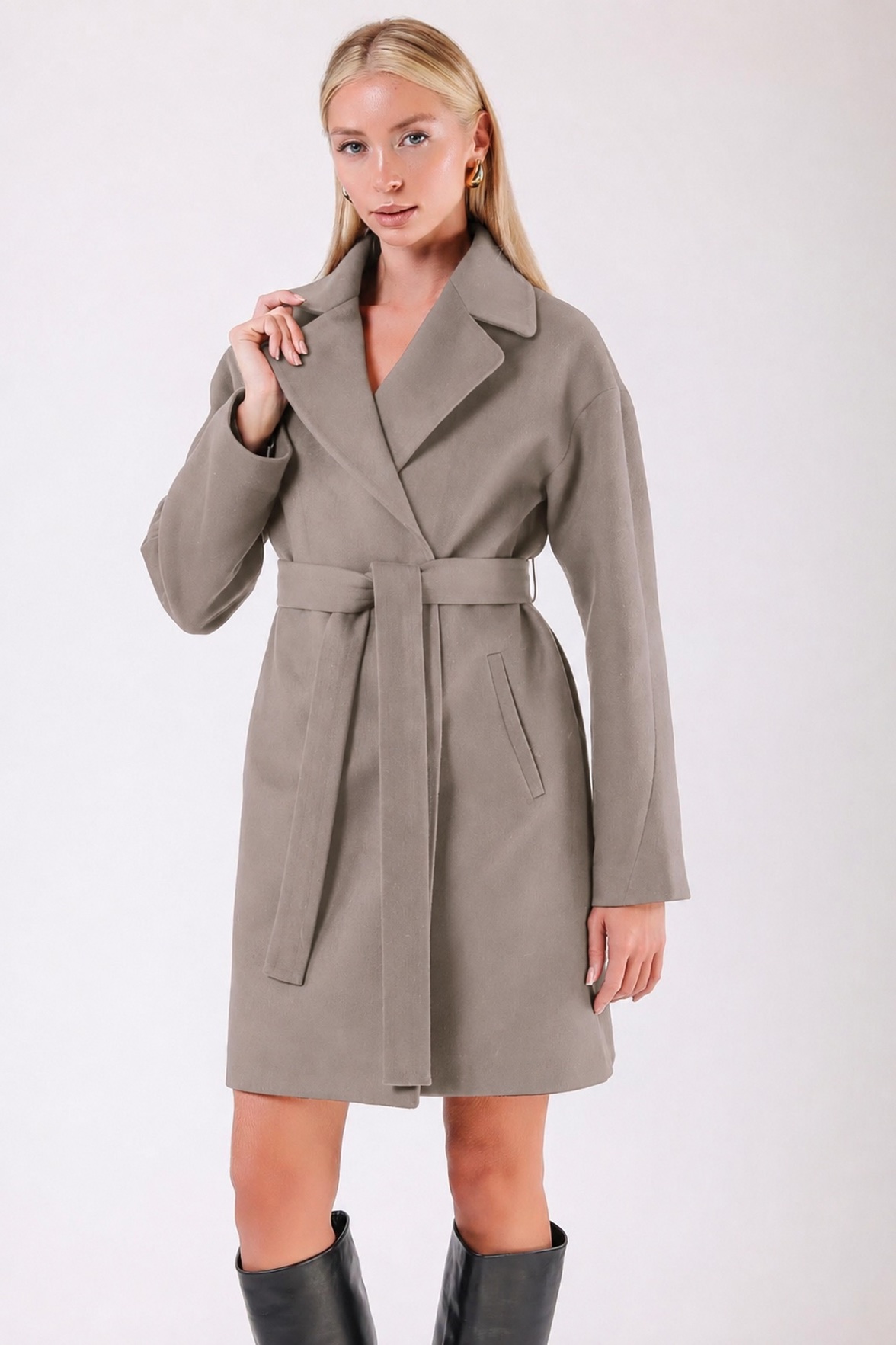Manteau en cachemire beige sursize, LC Leather Club