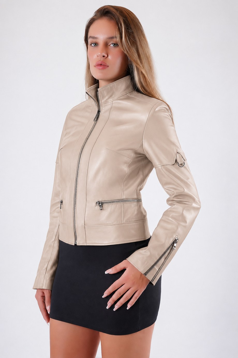 Bej Sport Hakiki Deri Ceket, LC Leather Club