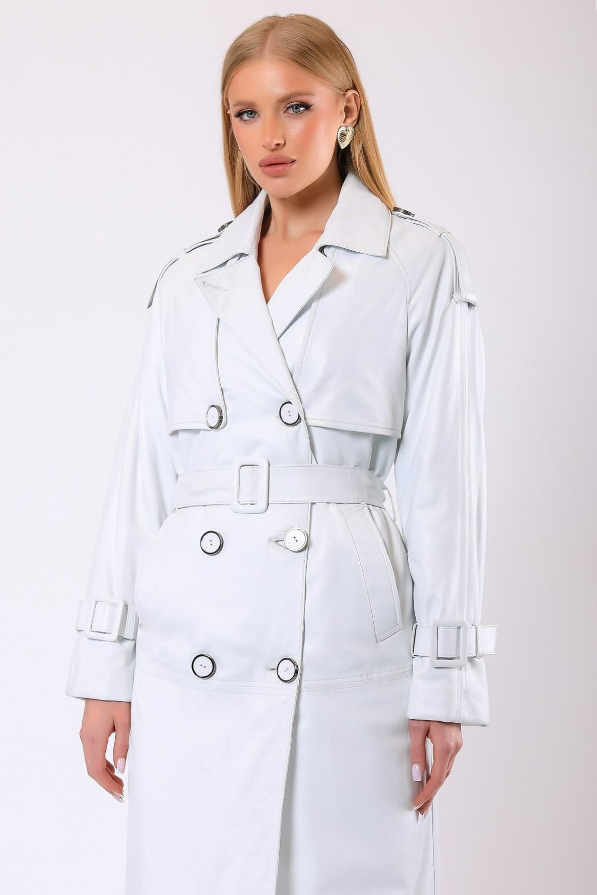 Trench en cuir blanc Celine, LC Leather Club