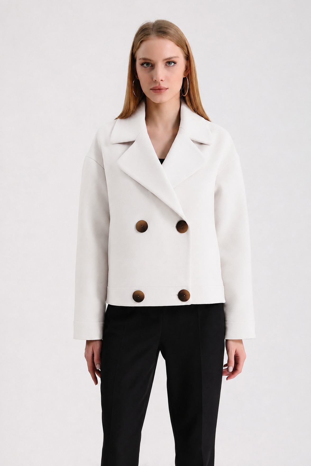 Veste en cachemire blanche, LC Leather Club