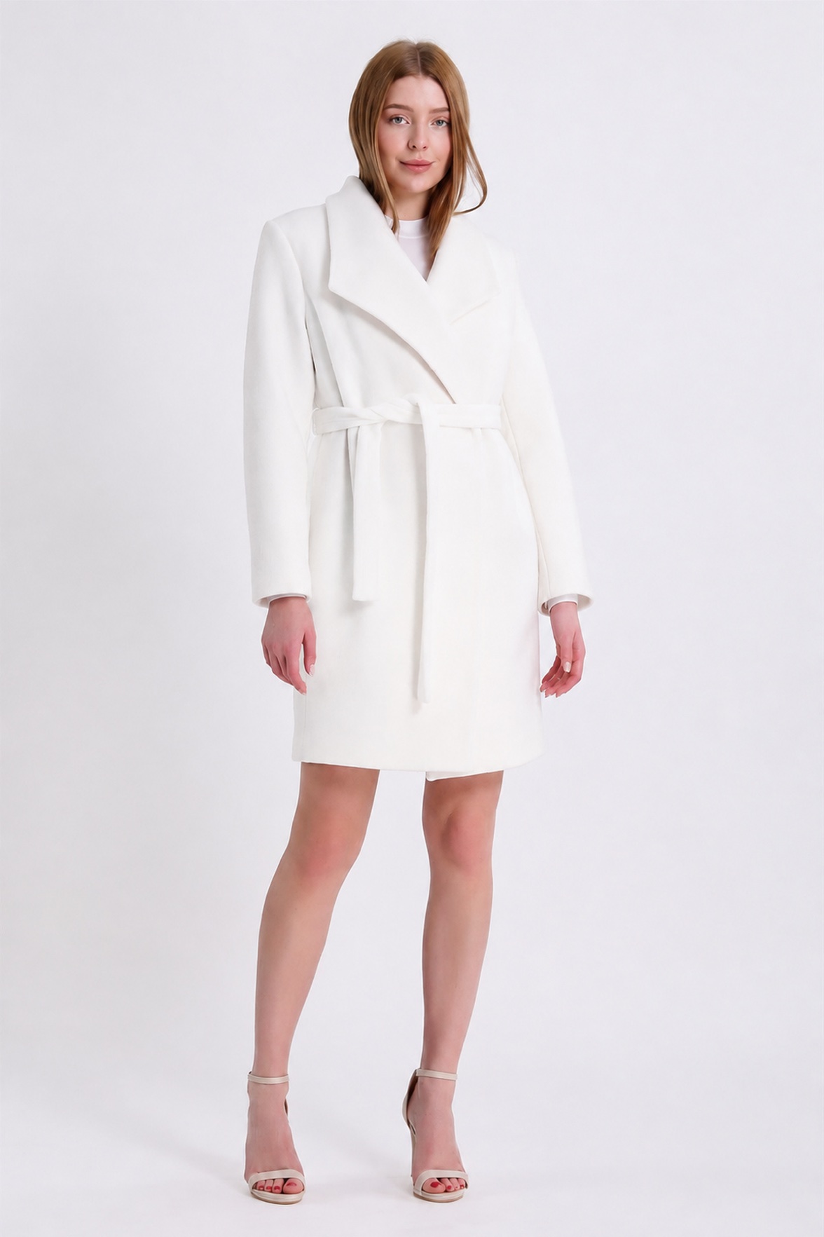 Manteau en cachemire blanc, LC Leather Club