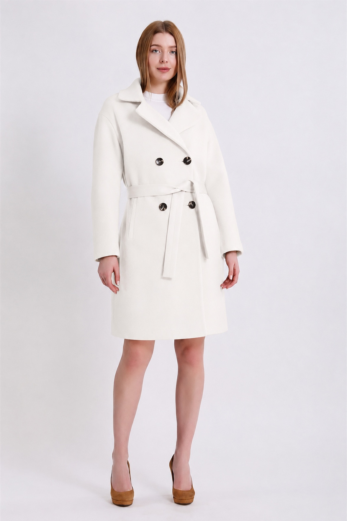 Manteau en cachemire blanc, LC Leather Club