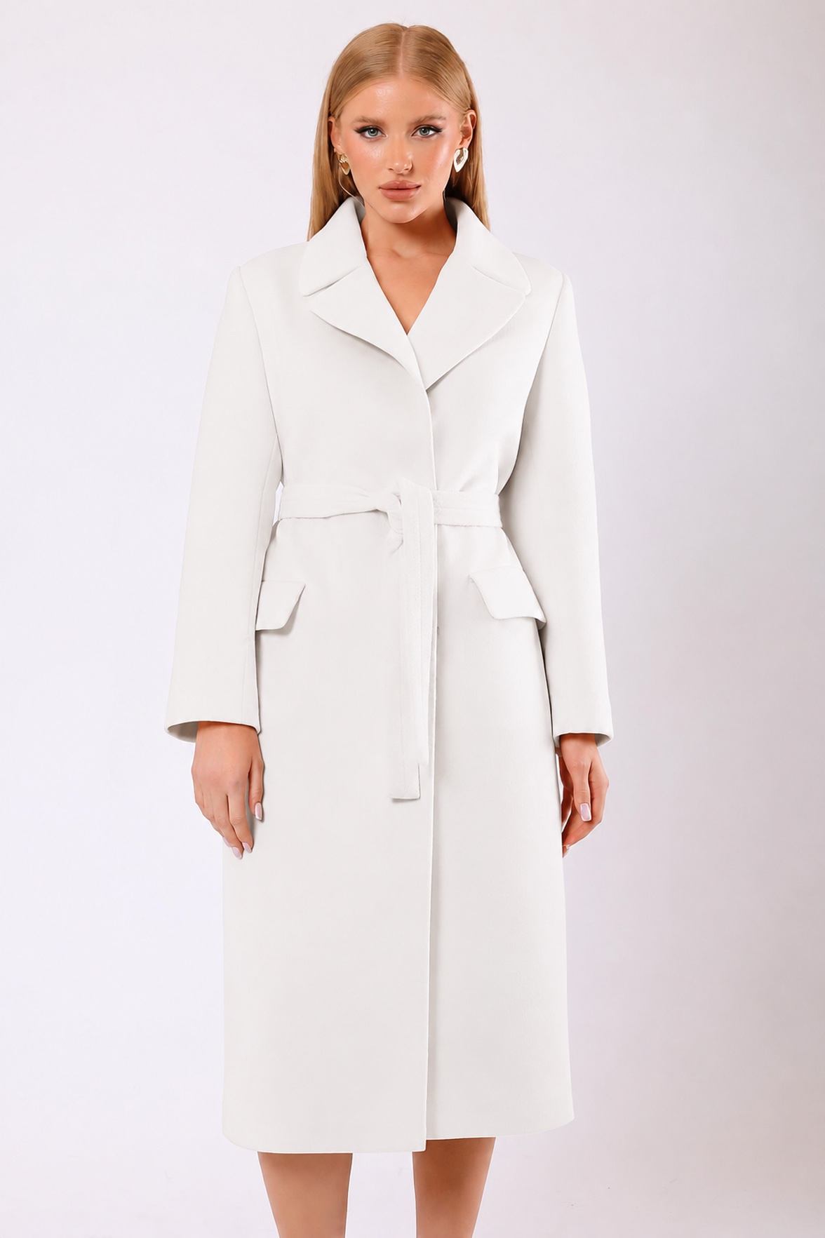 Manteau Rosalinda en cachemire blanc, LC Leather Club