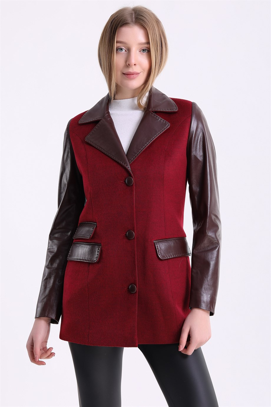 Blazer en cachemire bordeaux, LC Leather Club