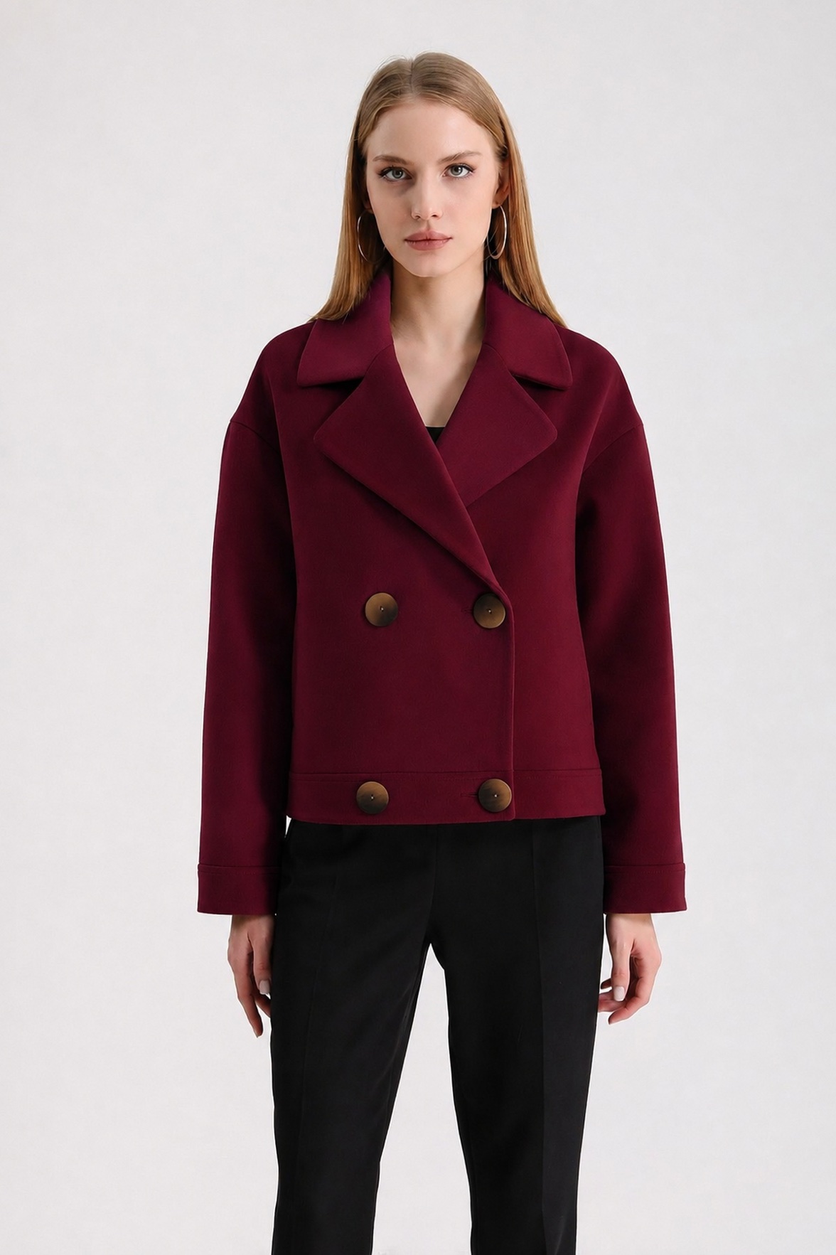 Veste en cachemire bordeaux, LC Leather Club