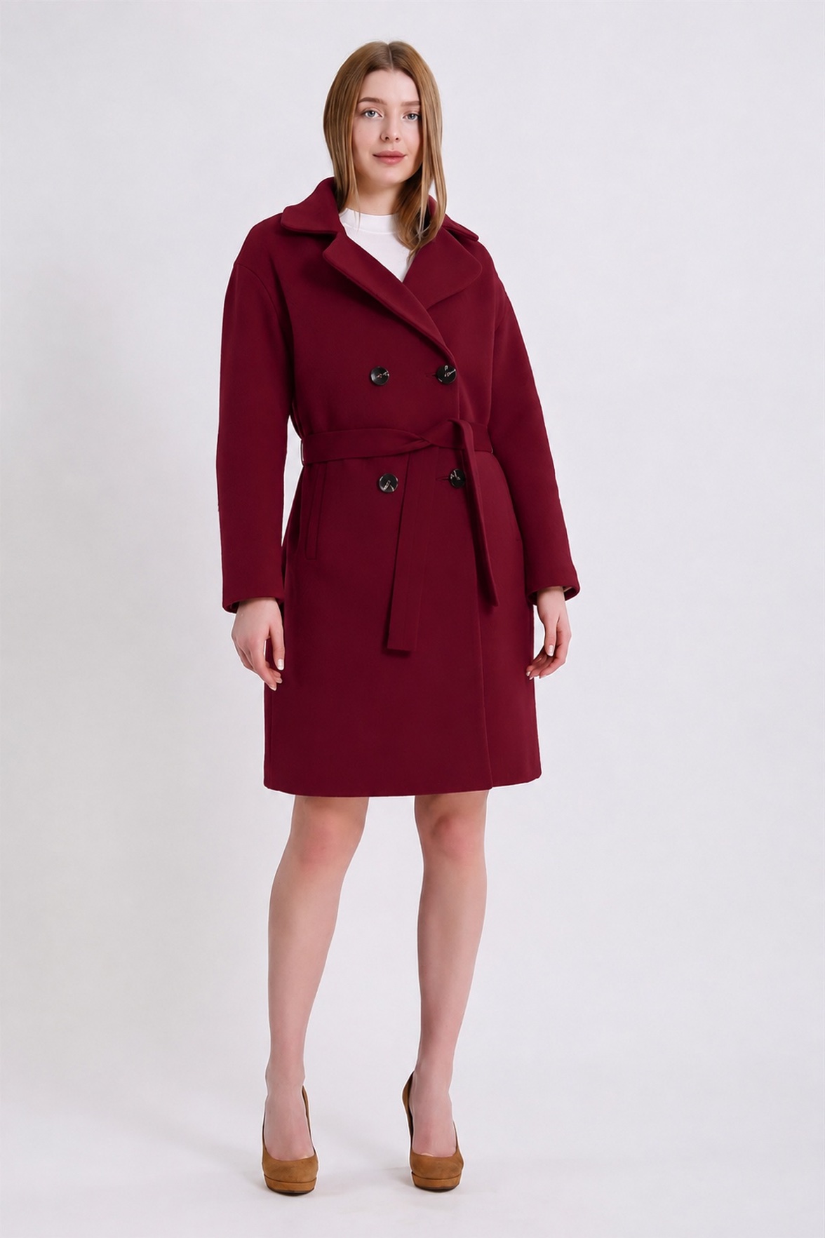 Manteau en cachemire bordeaux, LC Leather Club