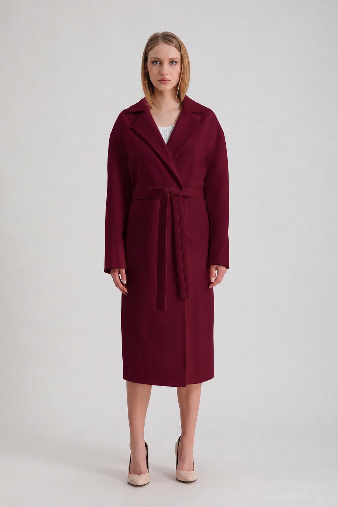 Manteau en cachemire bordeaux, LC Leather Club