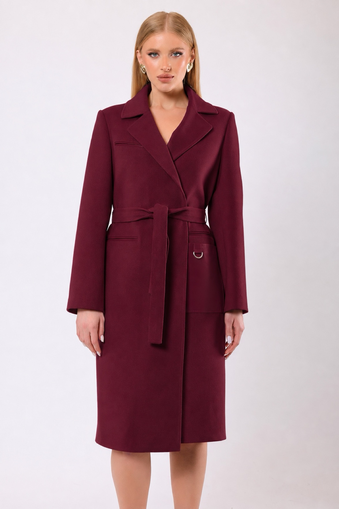 Manteau Katherine en cachemire bordeaux, LC Leather Club