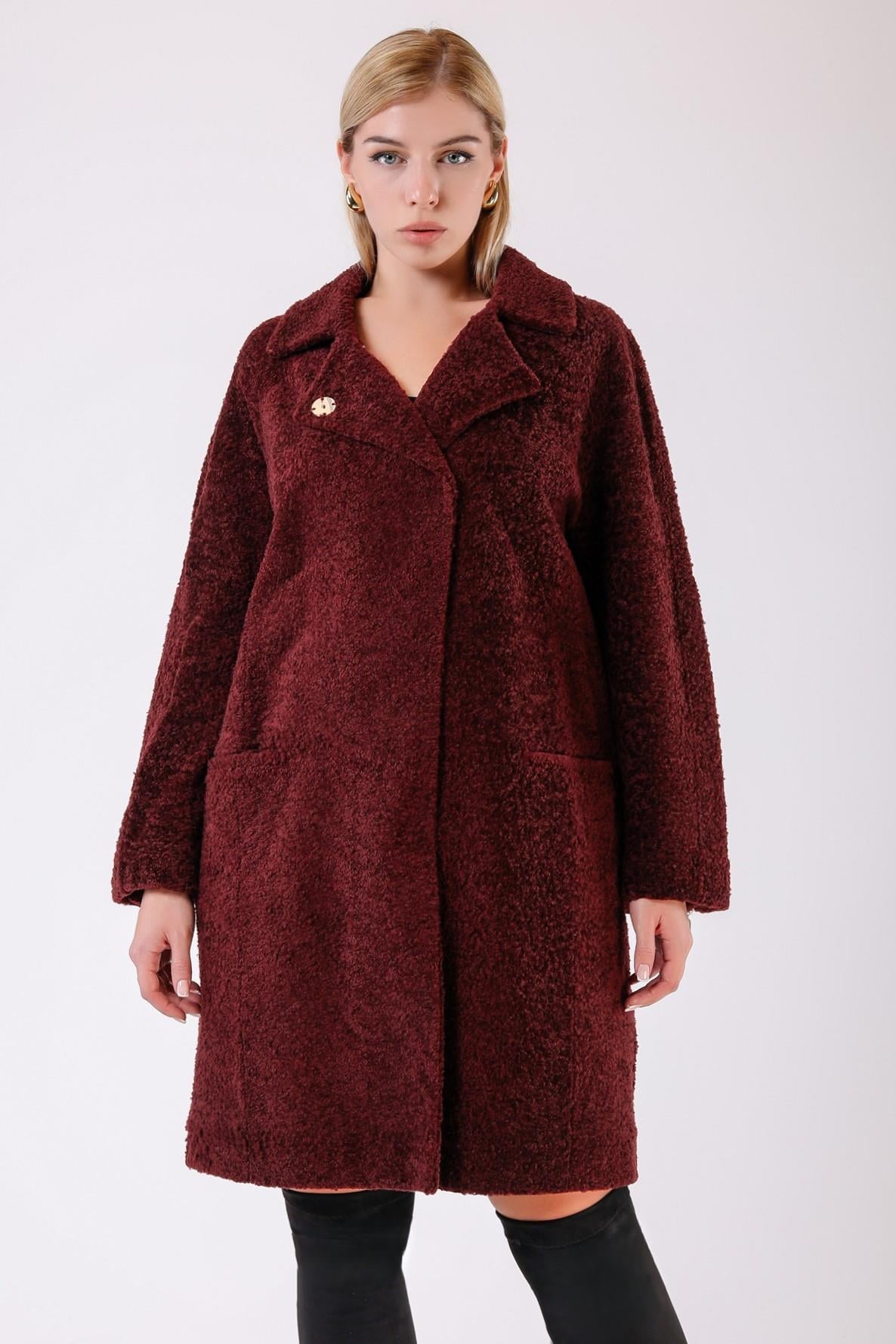 Manteau en fourrure bordeaux, LC Leather Club