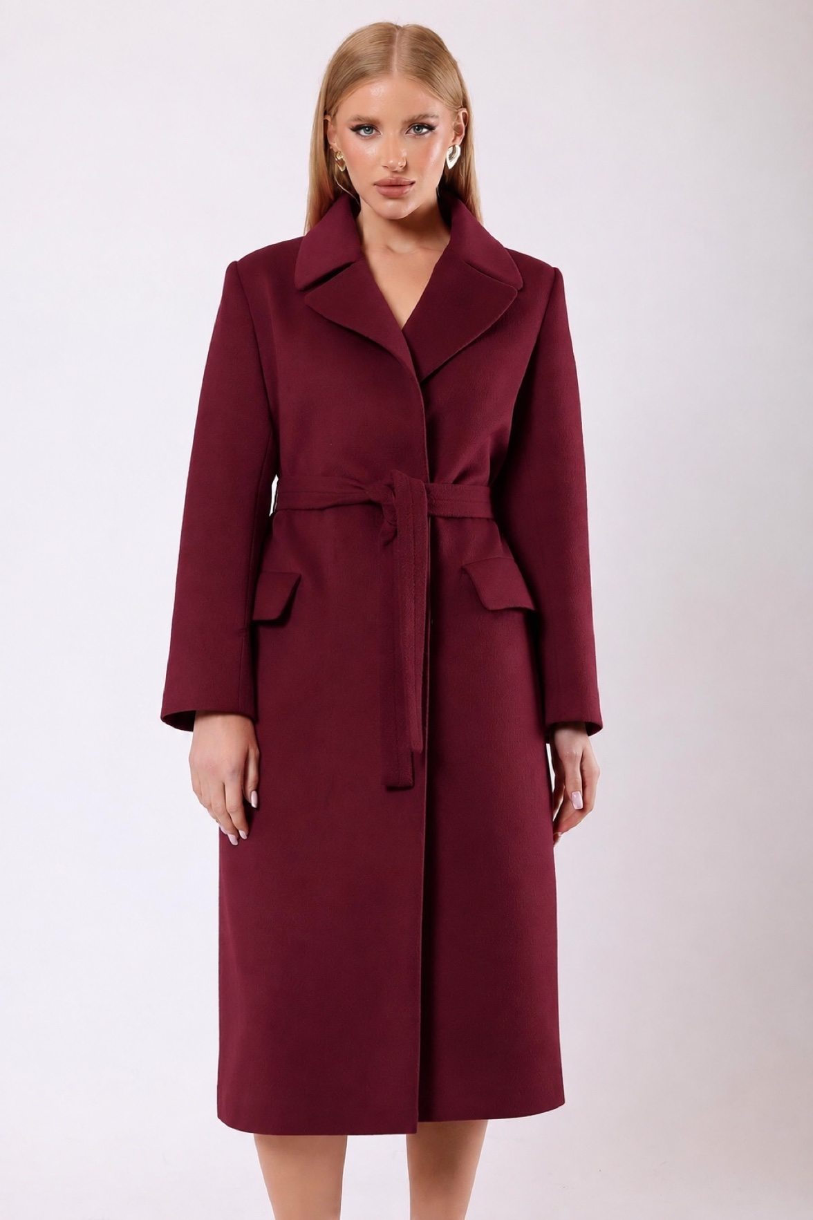 Manteau Rosalinda en cachemire bordeaux, LC Leather Club