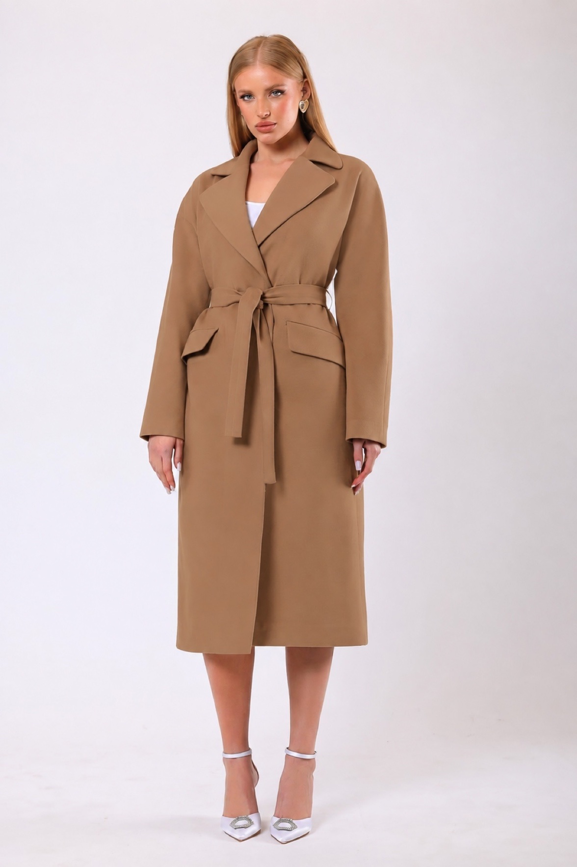 Manteau en cachemire Carolina chameau, LC Leather Club
