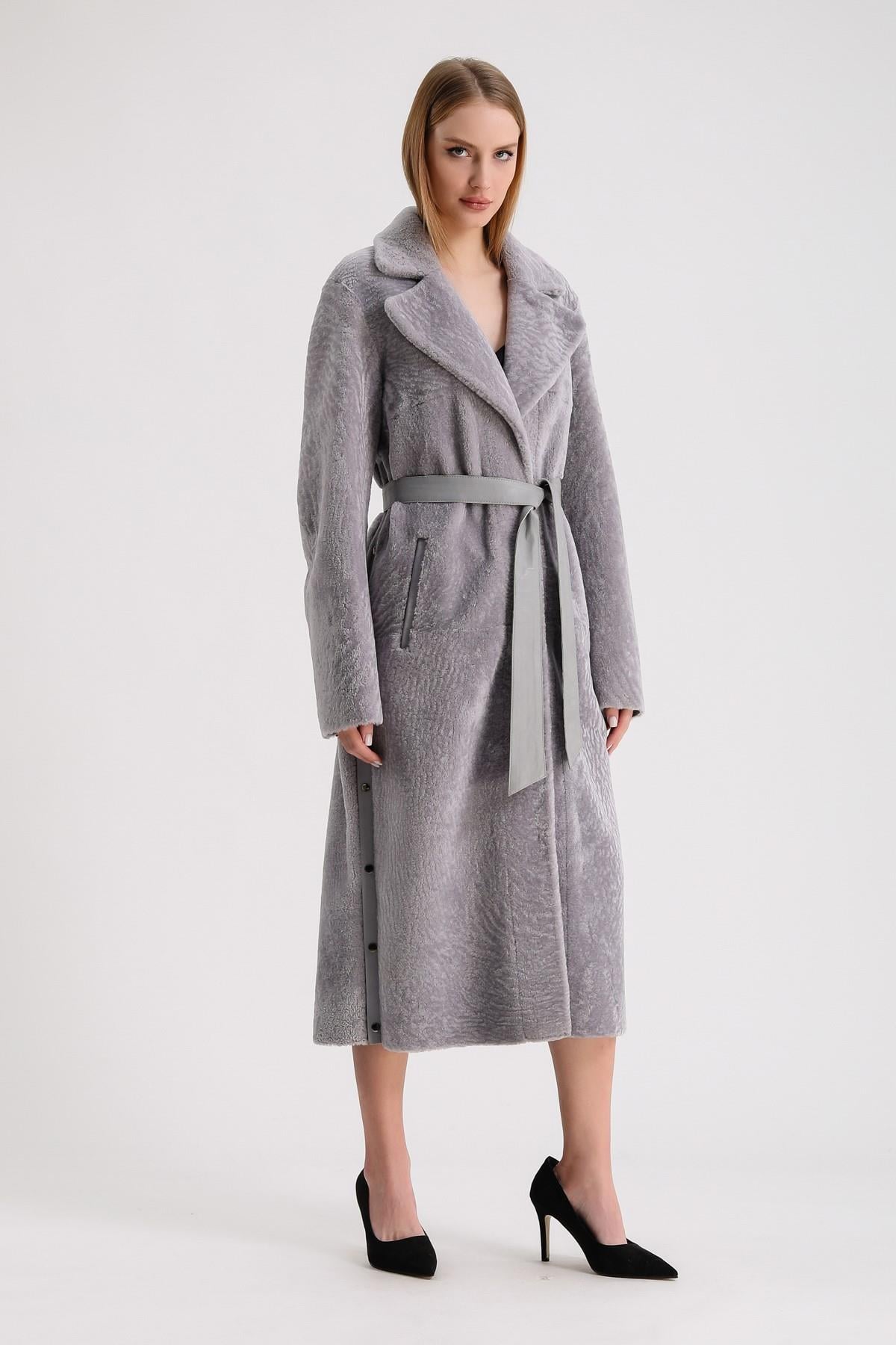 Manteau en astrakan gris, LC Leather Club