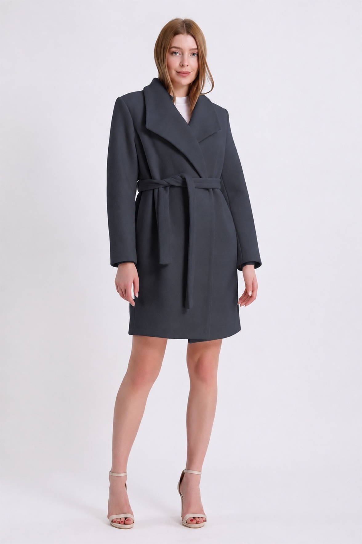 Manteau en cachemire gris, LC Leather Club