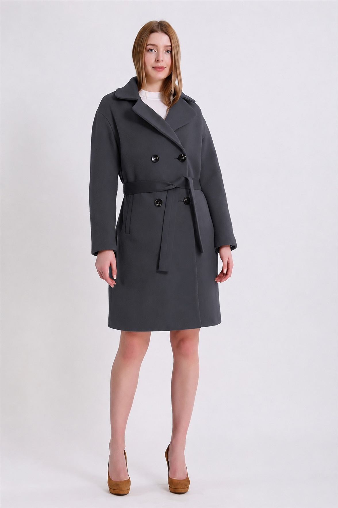 Manteau en cachemire gris, LC Leather Club