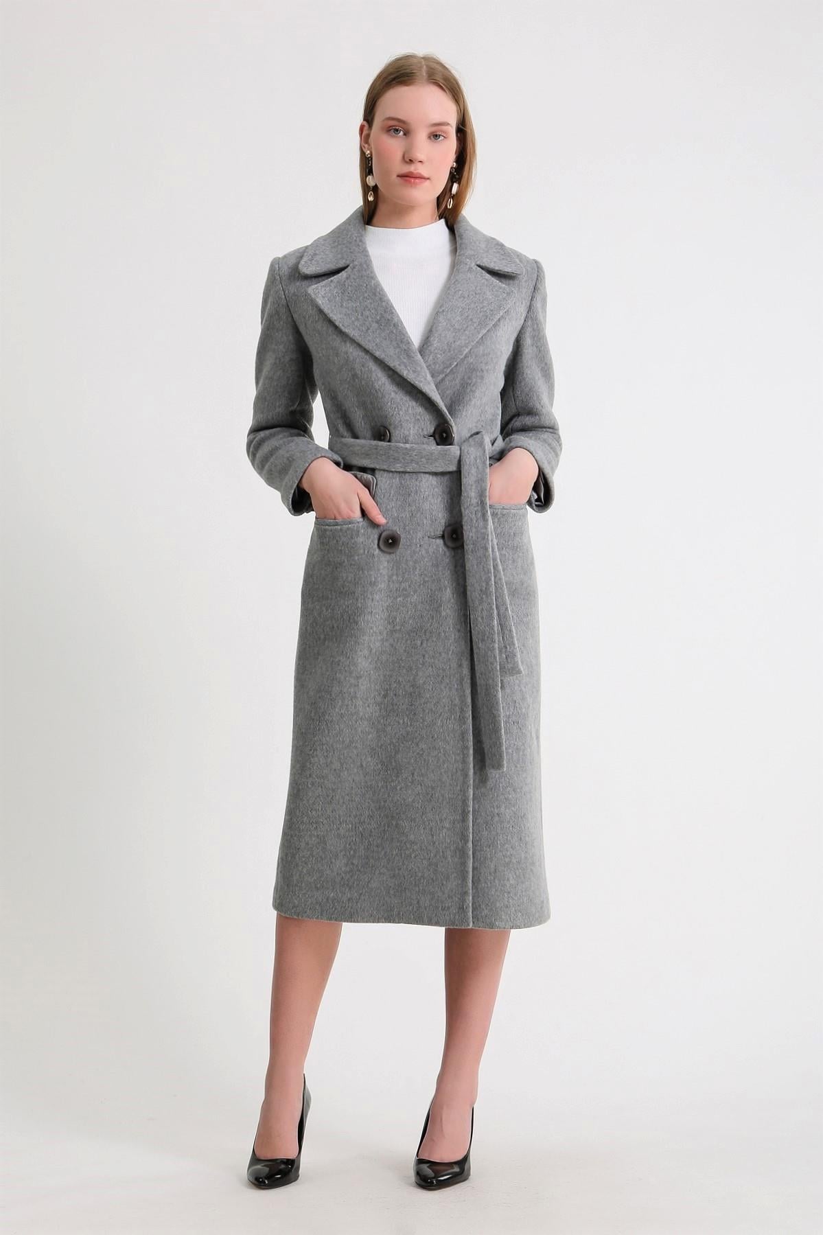 Manteau en cachemire gris, LC Leather Club