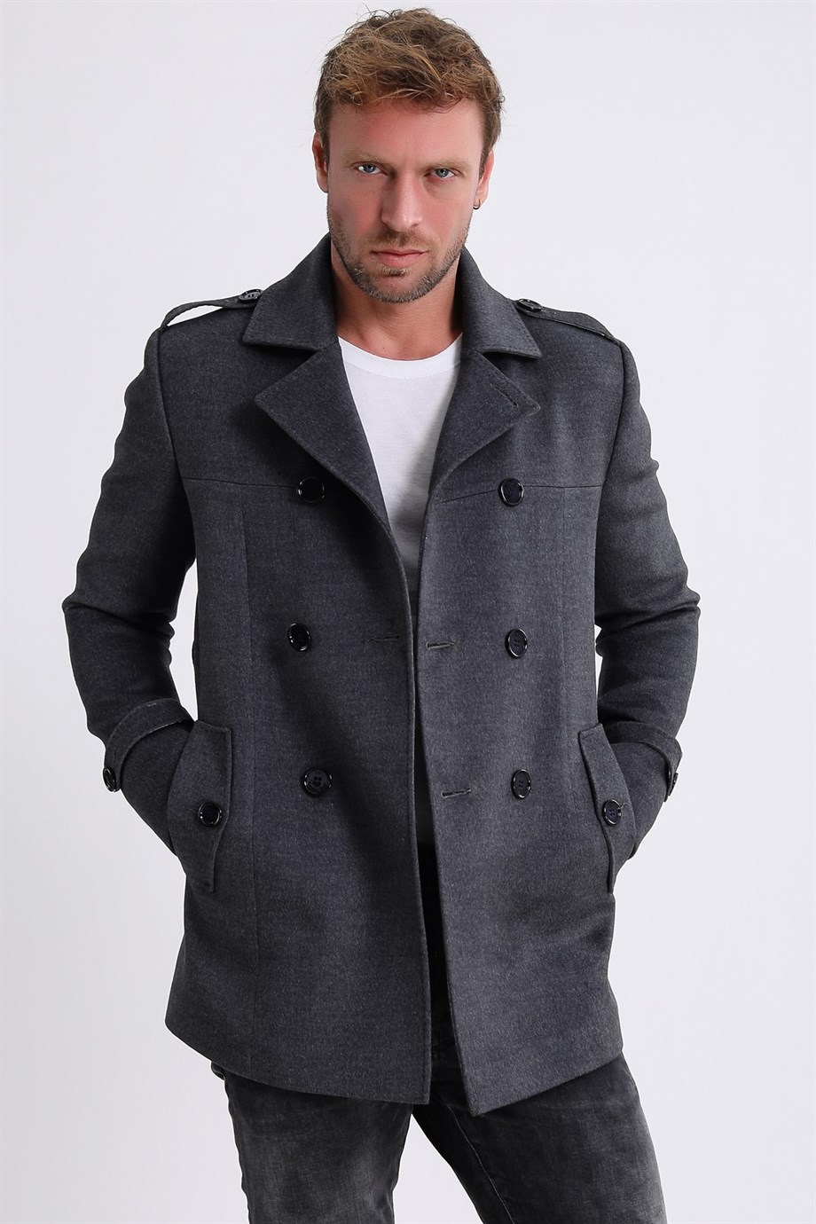 Trench en cachemire gris, LC Leather Club