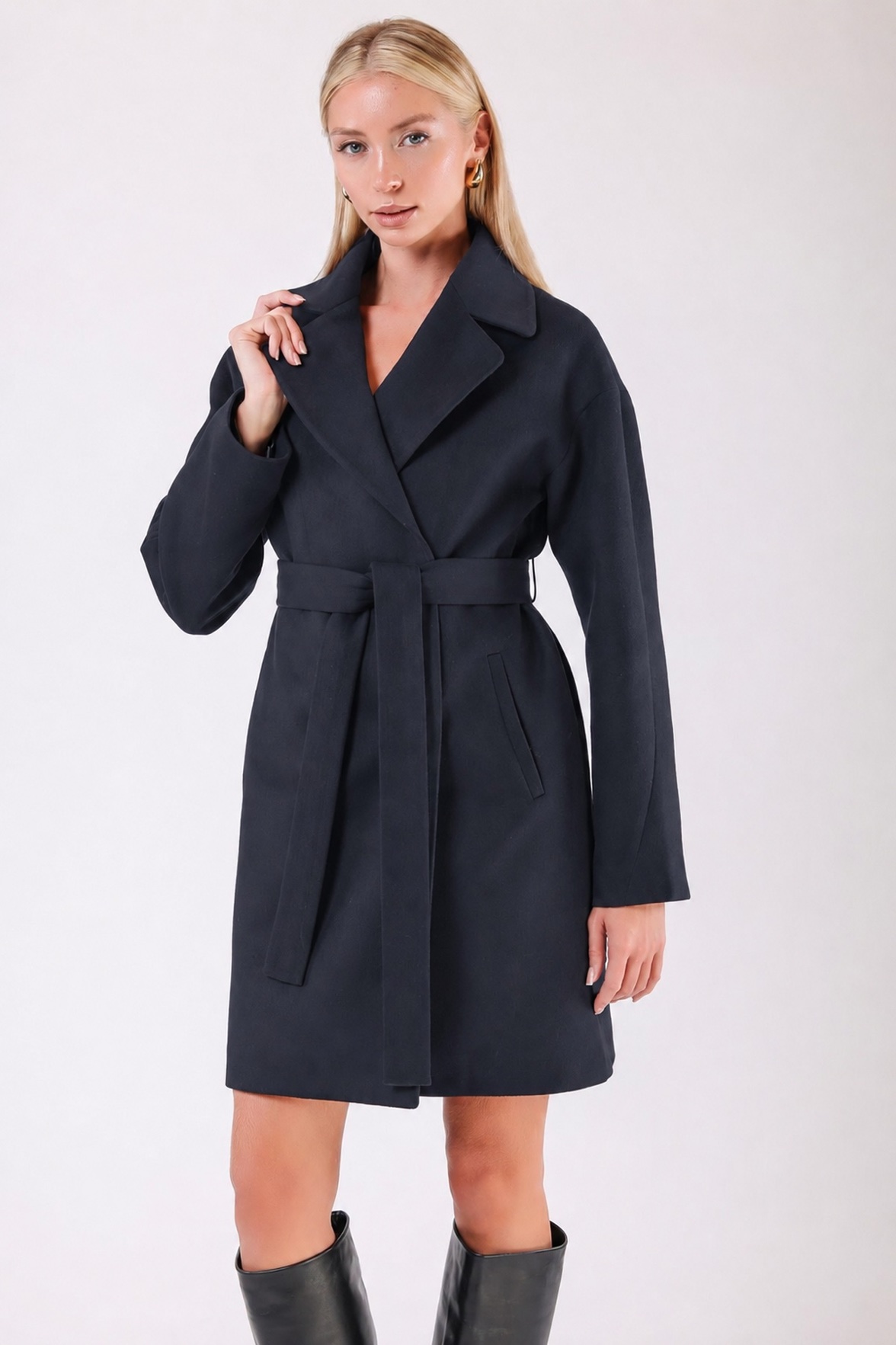 Manteau en cachemire gris sursize, LC Leather Club