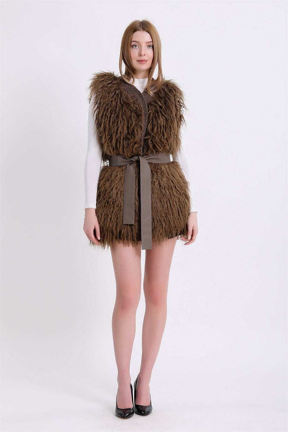 Khaki merinobontweste, LC Leather Club