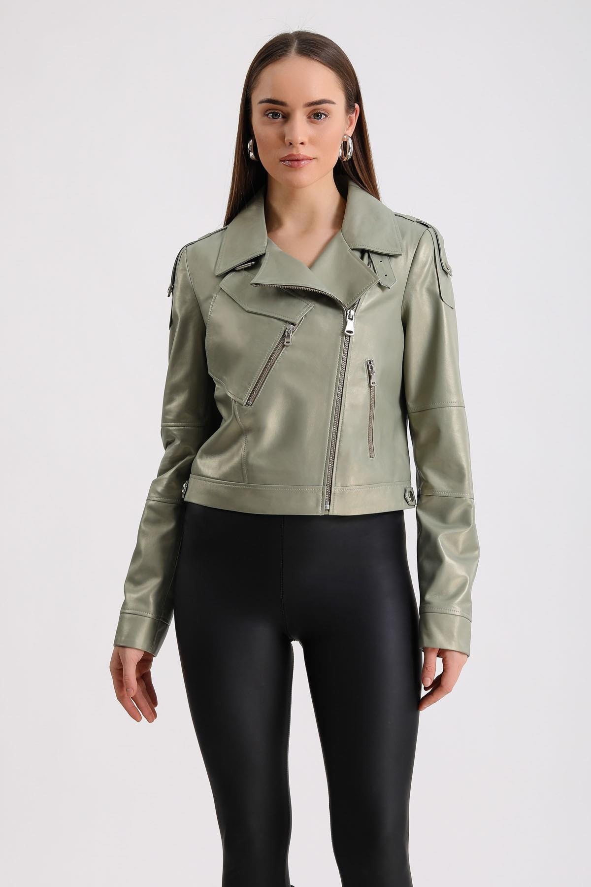 Havana Grey Leather Jacket, LC Leather Club