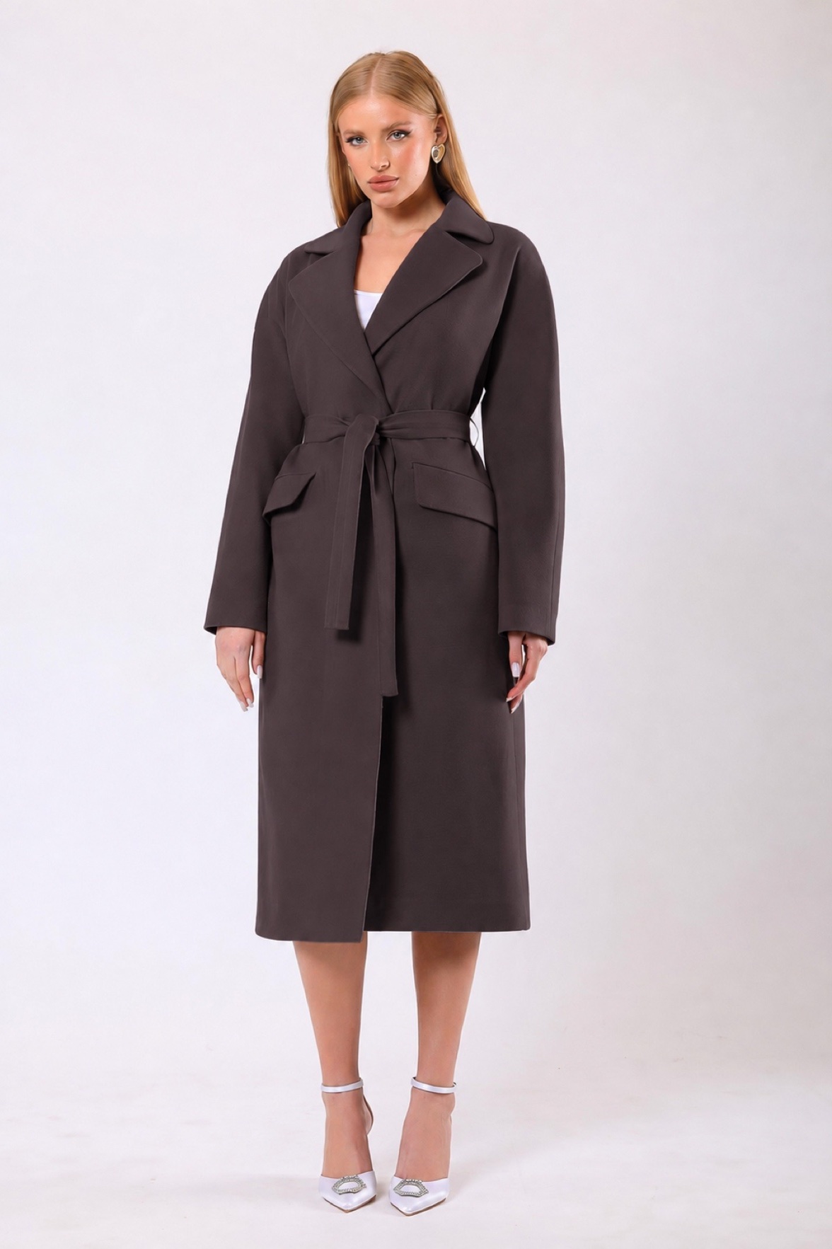 Manteau en cachemire brun Carolina, LC Leather Club
