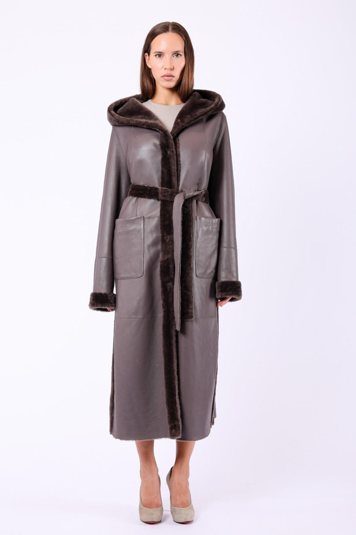 Manteau en fourrure brun réversible, LC Leather Club