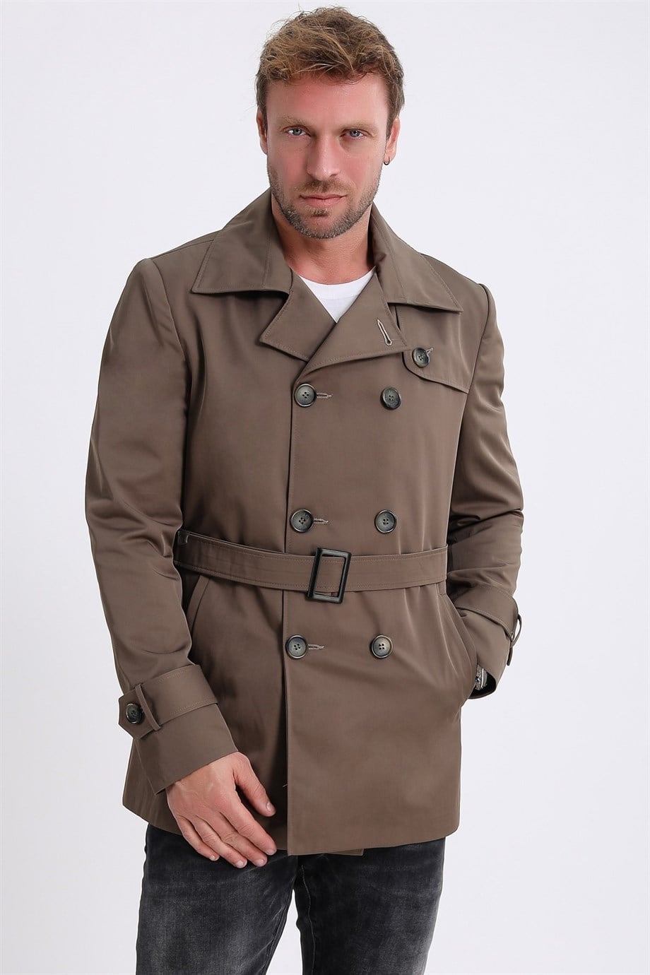 Trench en fibre brun, LC Leather Club