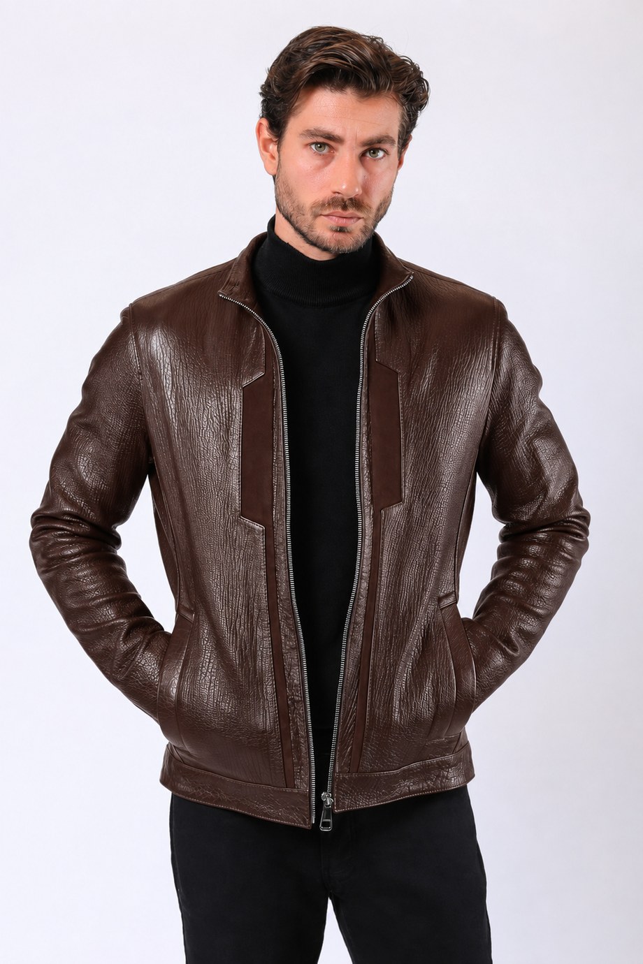 Kahve James Hakiki Deri Ceket, LC Leather Club