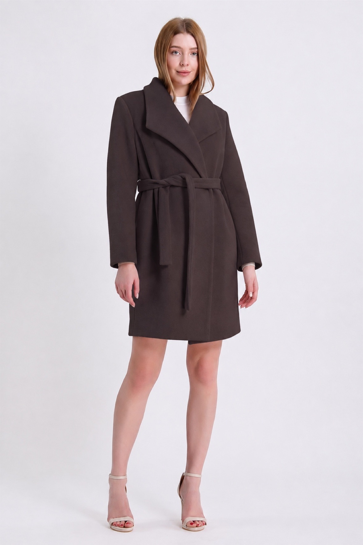 Manteau en cachemire marron, LC Leather Club