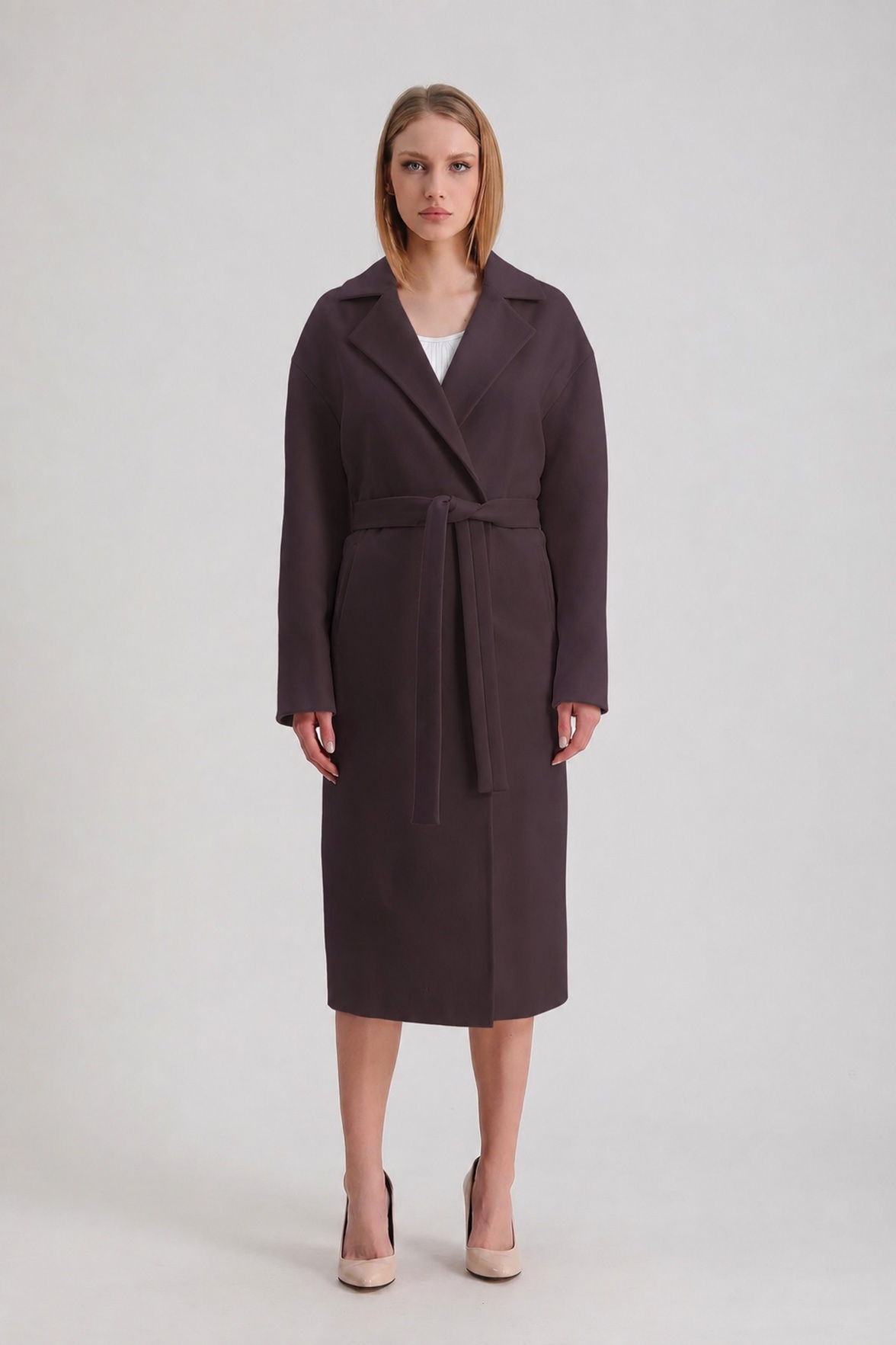 Manteau en cachemire marron, LC Leather Club