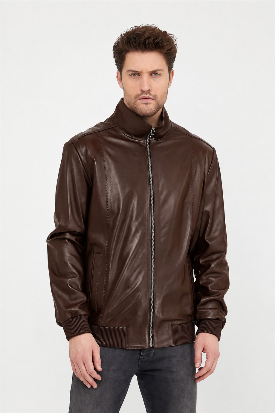 Kahve Klasik Deri Ceket, LC Leather Club