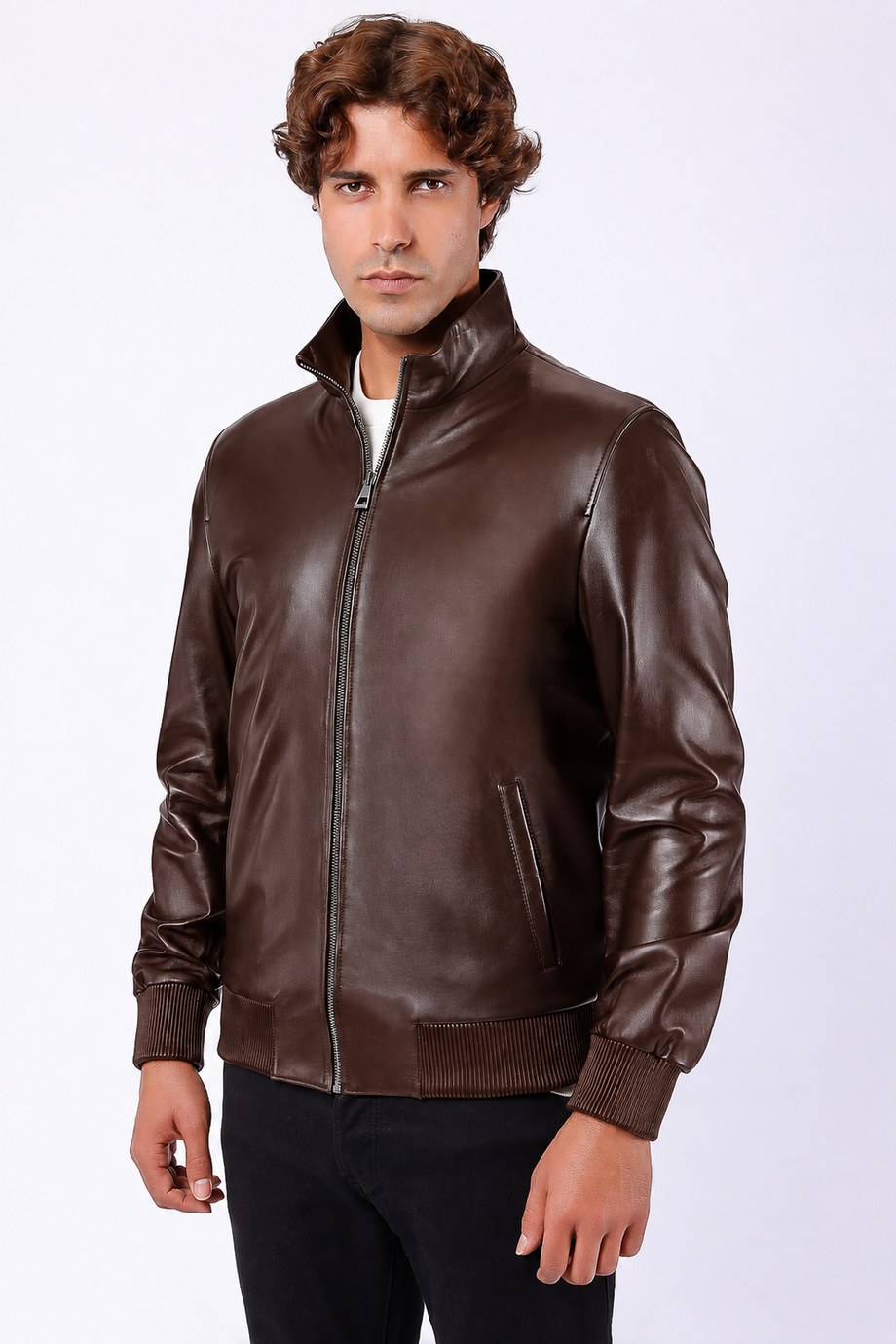 Kahve Kolej Hakiki Deri Ceket, LC Leather Club