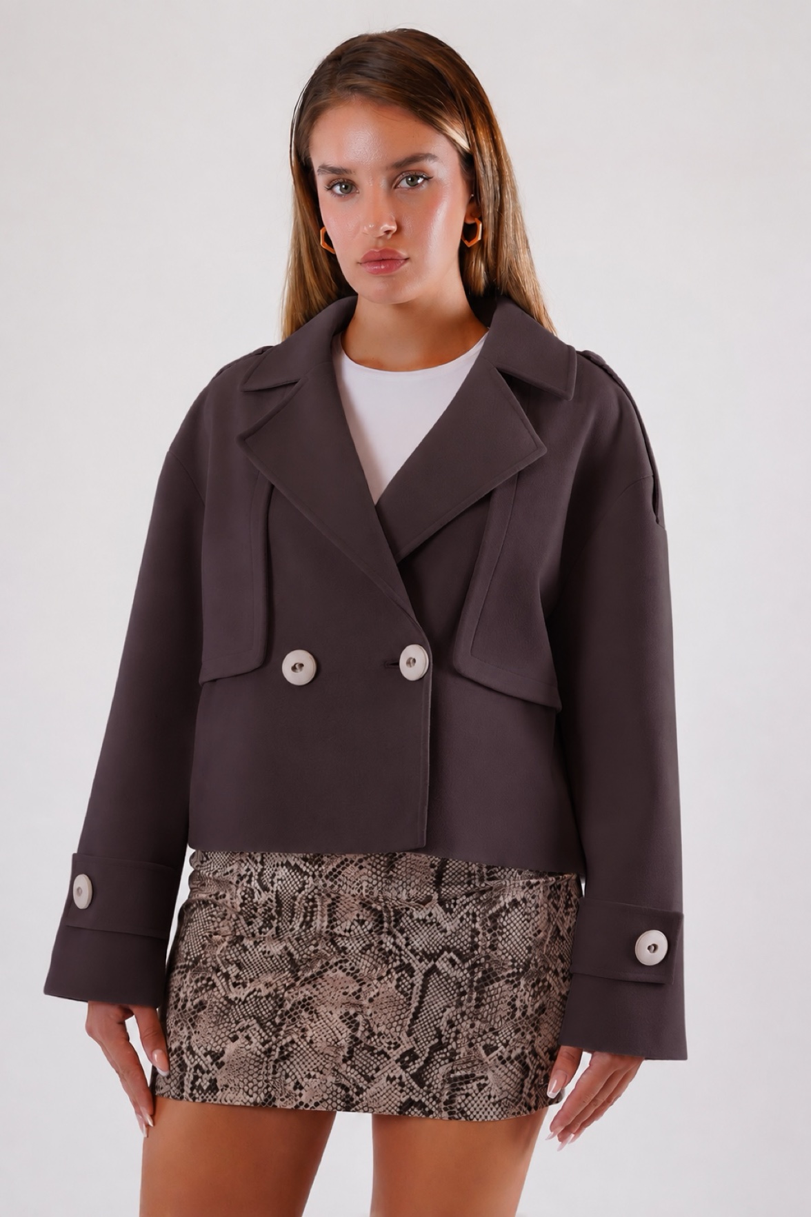 Manteau en cachemire marron oversize, LC Leather Club