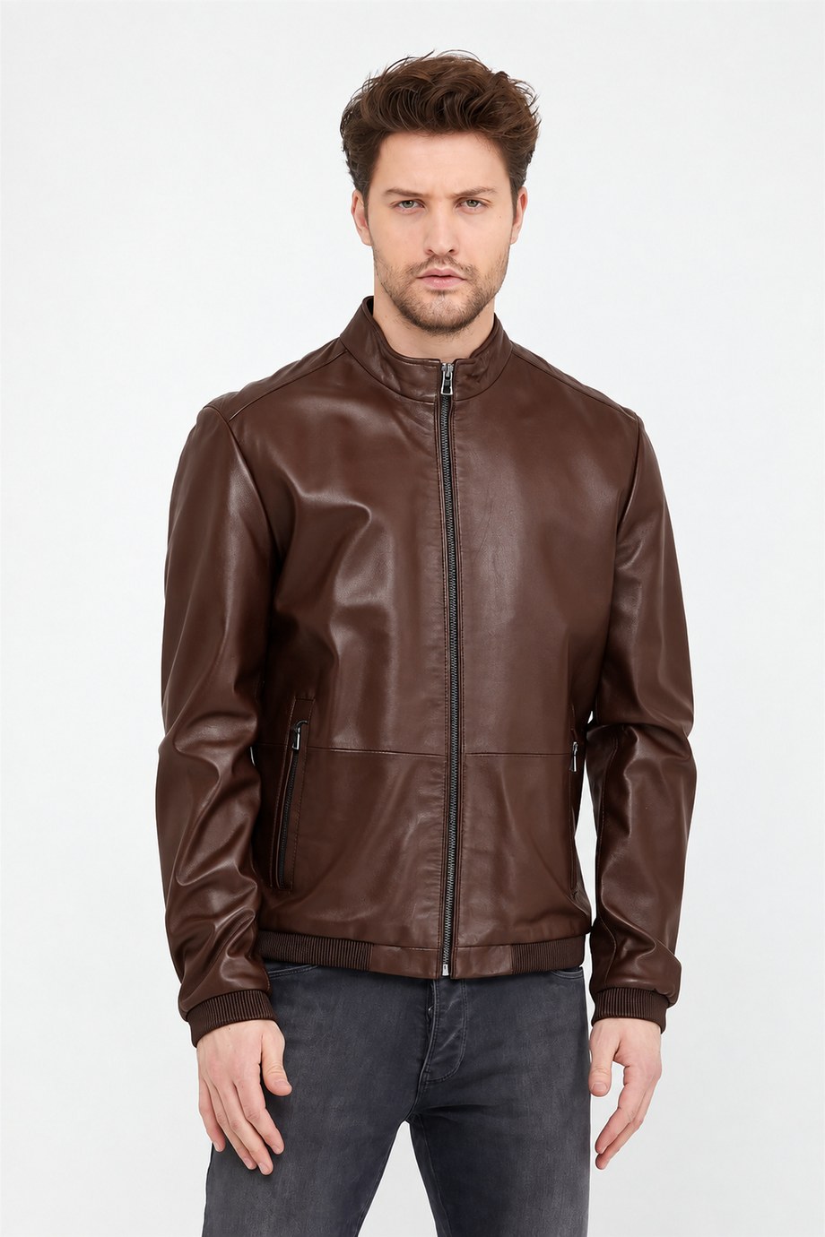 Kahve Vejetal Deri Ceket, LC Leather Club
