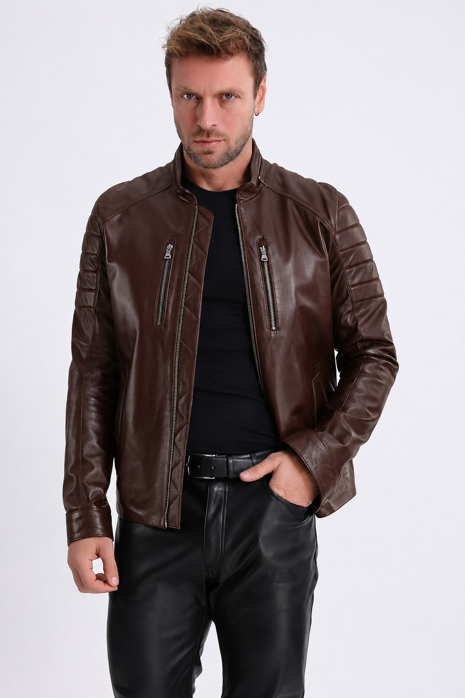 Kahve Wolf Action Deri Ceket, LC Leather Club