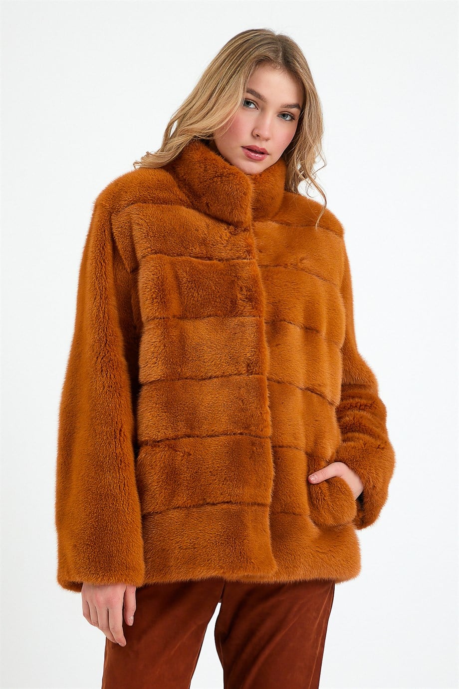 Manteau en vison caramel, LC Leather Club