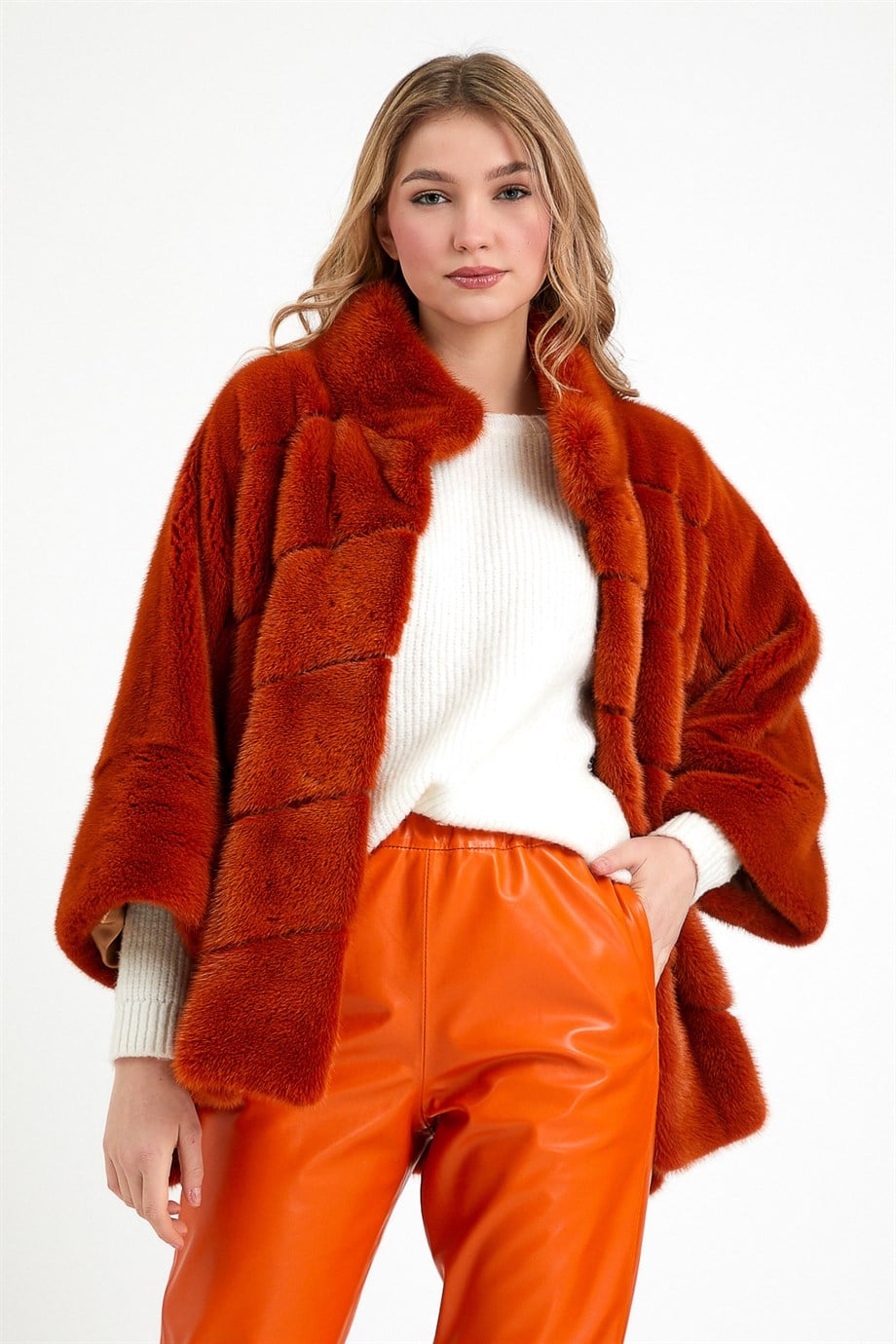 Manteau en vison terre cuite, LC Leather Club