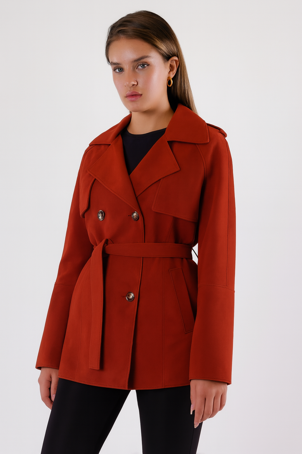 Veste en daim rouge, LC Leather Club