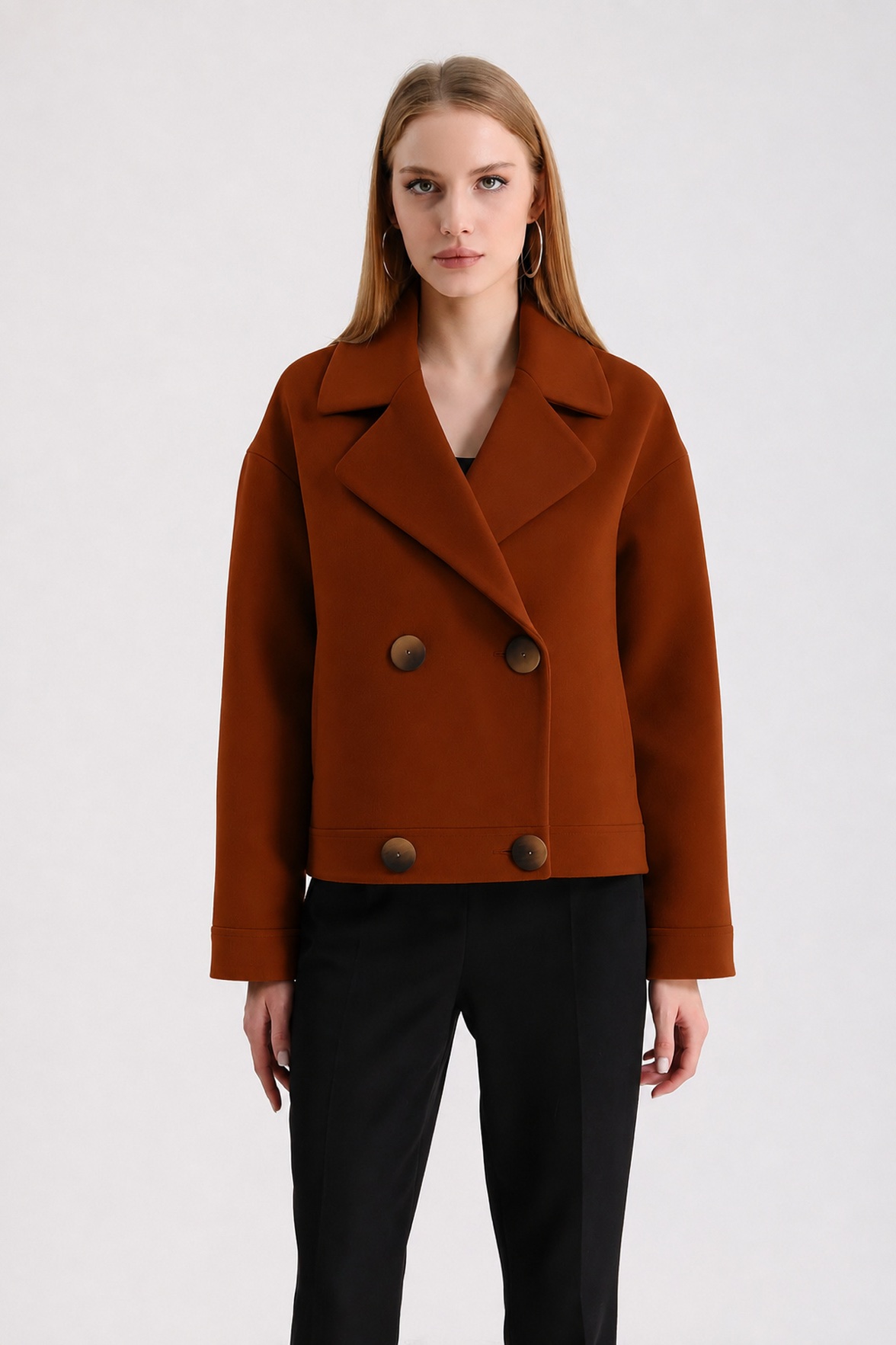 Veste en cachemire marron rouille, LC Leather Club